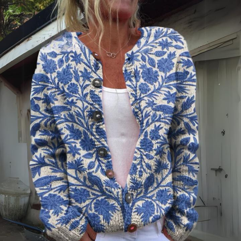 Leilani™ Cozy Floral-Print Cardigan
